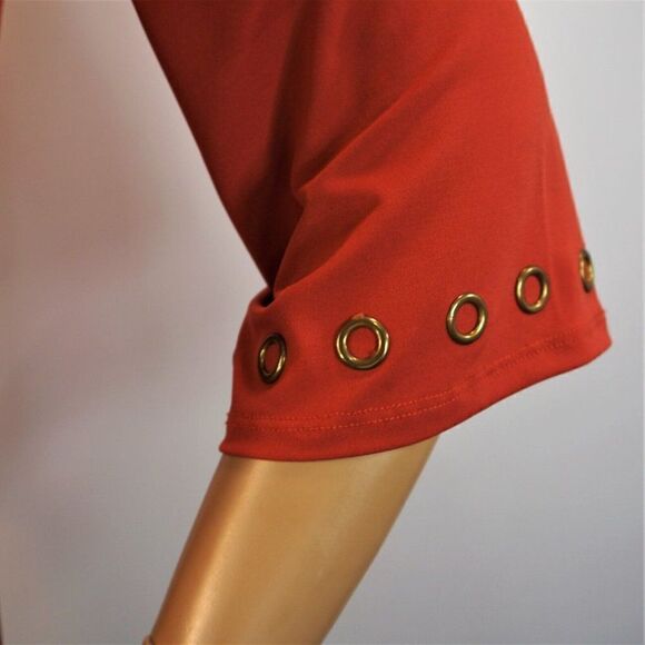 JM Collection Women Tunic Blouse Studded Terracotta Color Size Petite Small - Picture 3 of 7